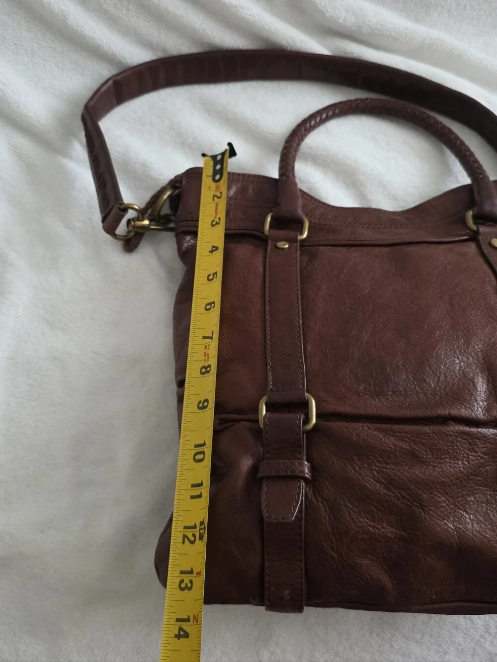 Y2k The Sak Leather Hobo Bag Tote Satchel Boho Western Chic Brown